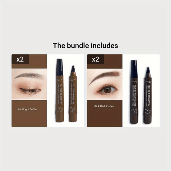 Long-lasting Smooth 4 Split Head Liquid Eyebrow Pencil, Natural And Wild Eyebrow Pencil, Waterproof And Shaping Eyebrow Makeup Tool - Image 11