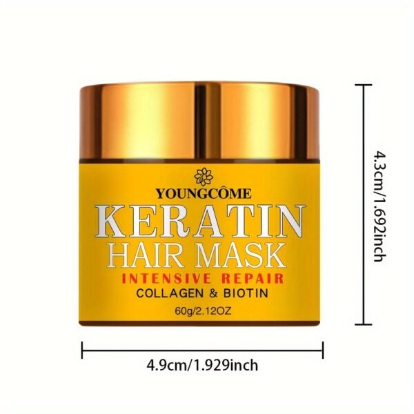 30g Keratin Hair Mask, Strengthens Hair, Deep Smoothing Conditioner, Professional Keratin Hair Care  Cream - Image 5