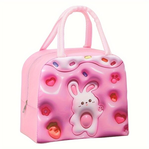 1pc Girl's New Large-capacity Lunch Bag, 3D Pattern Cartoon Lunch Box Bag For Taking Out, Ideal choice for Gifts - Image 5
