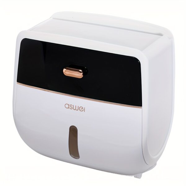 1pc Toilet Roll Paper Holder, Double Layer Large Capacity Tissue Storage Box, Wall Mounted Bathroom Tissue Dispenser, Waterproof Tissue Box, Bathroom Accessories - Image 13