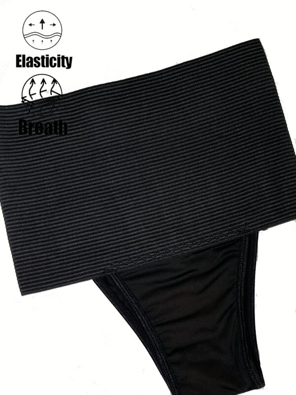Women's High Waist Control Shaping Thong Panties - Breathable Elastic Comfort, Tummy Control & Posture Support, Solid Color Casual Attire Underwear, Tummy Control Underwear | Snug Fit Design | Breathable Fabric - Image 3