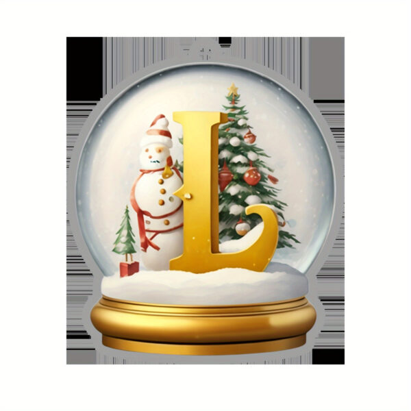 Acrylic Crystal Globe Christmas Ornament with Snowman Figurine - Hanging Alphabet Letters A-Z, Art Deco Style, Thanksgiving & Christmas Tree Decor, No Battery Required - Image 15