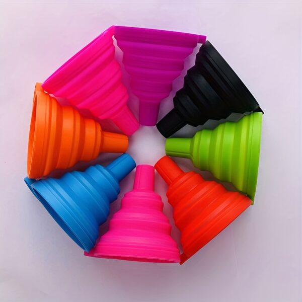 1pc Collapsible Silicone Funnel - Mini, Food-Safe Kitchen Gadget for Easy Liquid Dispensing - Image 10