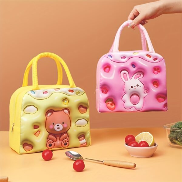 1pc Girl's New Large-capacity Lunch Bag, 3D Pattern Cartoon Lunch Box Bag For Taking Out, Ideal choice for Gifts - Image 4