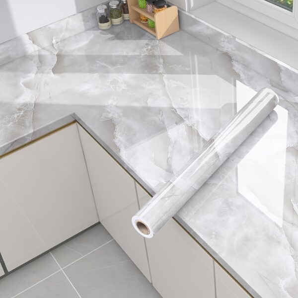 1 Roll Marble Self-Adhesive Wallpaper - Waterproof & Oil-Proof, Easy to Apply for Kitchen & Bathroom Renovation - Image 19