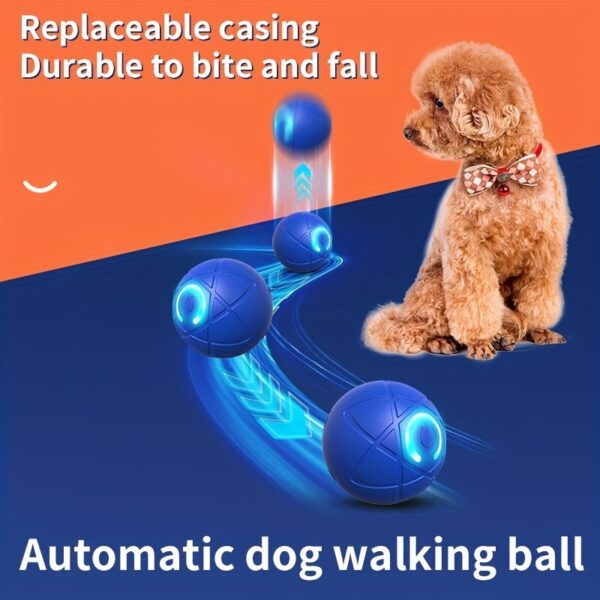 USB Rechargeable Interactive Dog Bouncing Ball Toy - Durable Thermoplastic Rubber, Suitable for All Breeds - Image 2