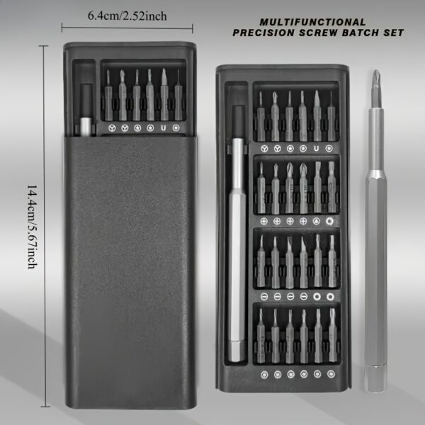 25-in-1 Precision Screwdriver Set, Multi-Function Repair Tools for Mobile Phone & Tablet Disassembly, Durable Plastic, Uncharged - with Various Screw Heads - Image 3