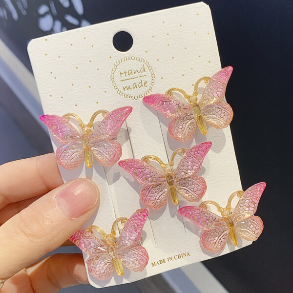 5pcs Whimsical Boho Butterfly Hair Clips for Girls - Sparkling Alloy Hair Accessories with Adorable Design - Perfect for Little Princesses - Image 14