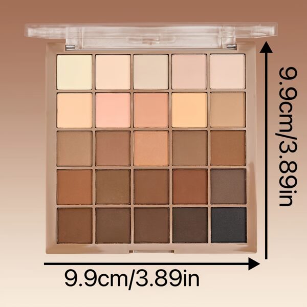 Eyeshadow Palette, 25 Shades, Matte Finish, Neutral Grey & Brown Earth Tones, Coffee & Chocolate Inspired Shades For Versatile Makeup Looks - Image 4