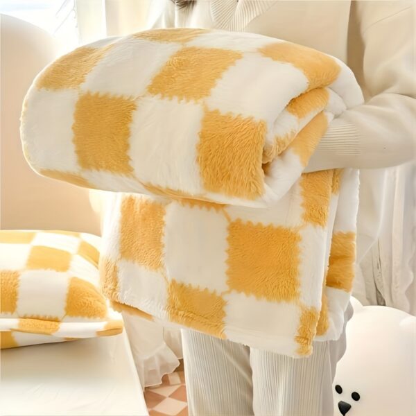 [1pc Cozy Fleece Blanket] 1pc Soft & Cozy Plaid Flannel Fleece Blanket | Multi-Purpose Throw for Adults, Pets, Office, Outdoor Camping, Holiday Gifts | 300-350gsm Knitted Polyester, Multiple Sizes Available, Pet-Friendly, Checkered Pattern - Image 23