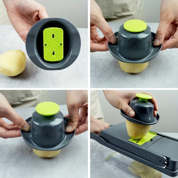 6/16pcs/Set, Vegetable Chopper, Multifunctional Fruit Slicer, Manual Food Grater, Vegetable Slicer, Cutter With Container, Onion Mincer Chopper, Household Potato Shredder, Kitchen Stuff, Kitchen Gadgets, Dorm Essentials - Image 10