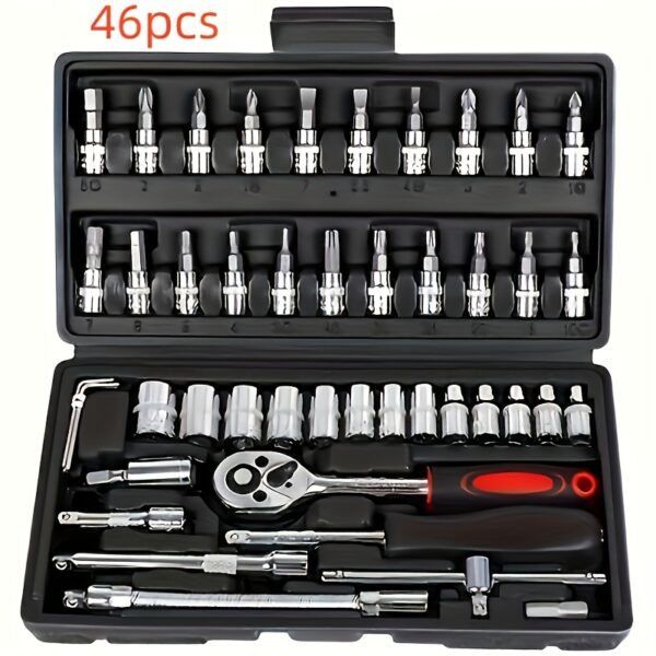 [Durable Torx Bit] Socket Wrench Set | 150pcs/46pcs | Chrome Vanadium Steel | Advanced Storage Case, No Assembly Required | Auto & Home Repair | Uncharged - Image 4