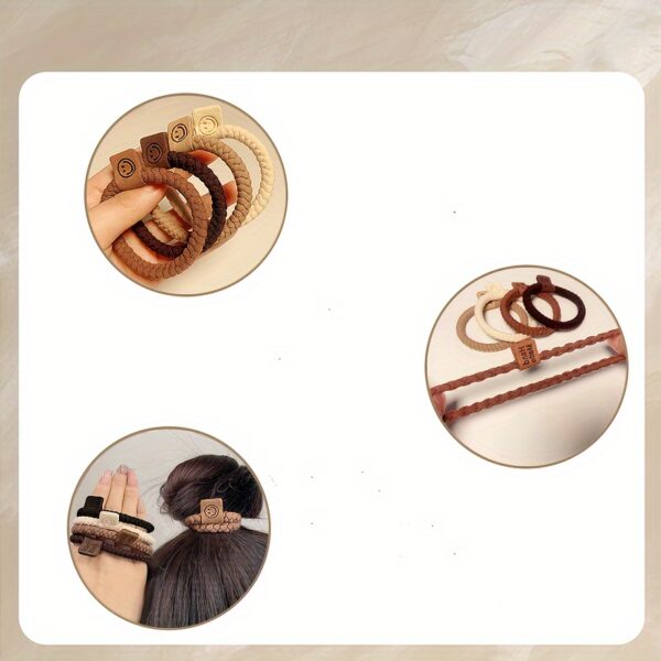 5 Pcs Minimalist Twist Hair Ropes Set Soft High Elastic Hair Rings Casual Versatile Ponytail Hair Scrunchies - Image 6