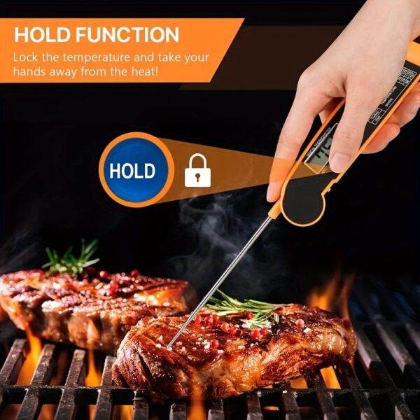 1pc WEBBQ Digital Meat Thermometer, Fast-Reading ABS Food Temperature Gauge with Hold Function, Single-Use, for Grilling BBQ, Kitchen Cooking, Adult - AAA Battery Operated (Batteries Not Included) - Image 3