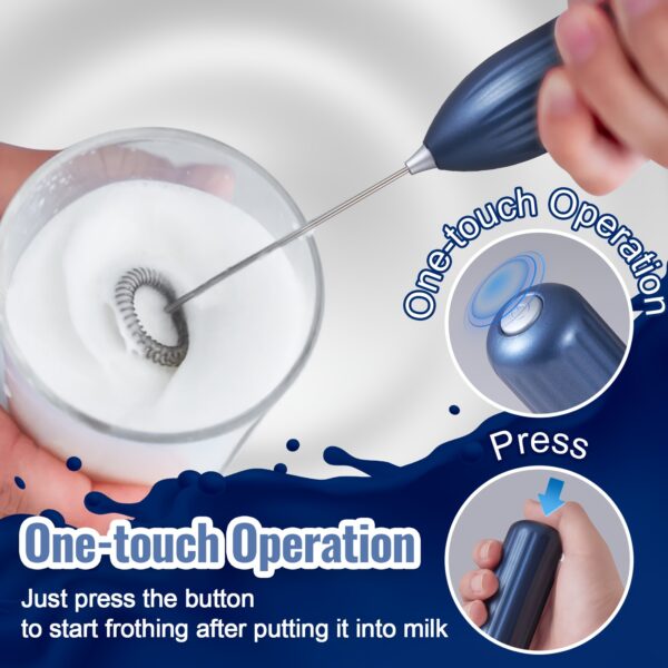 Lalayuan Electric Milk Frother, Mini Milk Foamer, Battery OperatedNot Included Stainless Steel Drink Mixer, Handheld Electric Whisk For Coffee, Latte, Cappuccino, Chocolate, Matcha, Foam Maker, Electric Wireless Blender Mini Coffee Maker, Hand Mixer - Image 16