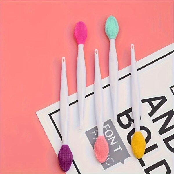 1pc Pink Silicone Nose Brush - Dual-Sided Soft Exfoliating & Massaging Facial Cleaner, Blackhead Removal Tool for Smooth Skin, Formaldehyde-Free, Ideal for Men & Women's Home Care - Image 7