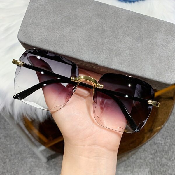 Square Rimless Fashion Fashion GlassesFor Women Men Summer Gradient Sun Shades For Vacation Beach Travel (Not Include Glasses Case) - Image 11