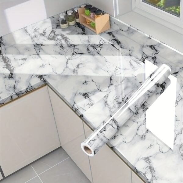 1 Roll Marble Self-Adhesive Wallpaper - Waterproof & Oil-Proof, Easy to Apply for Kitchen & Bathroom Renovation - Image 28