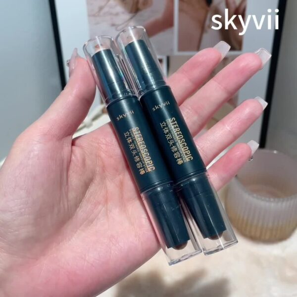 Contouring Stick Dual-Headed Concealer Highlighter Three-Dimensional Nose Shadow V-Face High Nose - Image 12