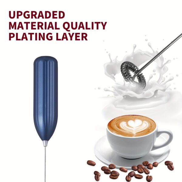 Lalayuan Electric Milk Frother, Mini Milk Foamer, Battery OperatedNot Included Stainless Steel Drink Mixer, Handheld Electric Whisk For Coffee, Latte, Cappuccino, Chocolate, Matcha, Foam Maker, Electric Wireless Blender Mini Coffee Maker, Hand Mixer - Image 3
