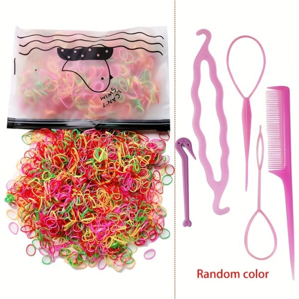 1505pcs Mini Colorful Hair Ties & Styling Tools, Perfect for Girls Hair Accessories, Ideal Choice for Gifts - Image 7
