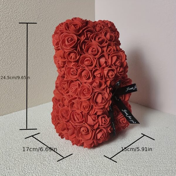1pc Exquisite Immortal Rose Bear - Soft Artificial Foam Flowers, Long-Lasting, Realistic, Perfect Gift for Romantic Occasions, Valentine's Day, Mother's Day, Anniversary, Wedding, Birthday, and Christmas Celebrations - Image 4