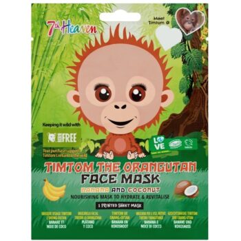 7Th Heaven Wild Animals Orangutan Face Mask Banana And Coconut
