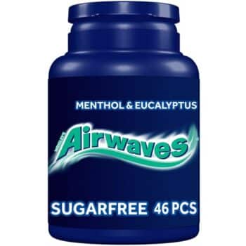 Airwaves Menthol & Eucalyptus Sugar Free Chewing Gum Bottle (46 x 64g)