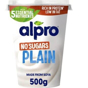 Alpro Plain Unsweetened No Sugars Plant-Based Alternative To Yoghurt (500g)