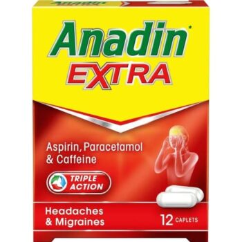 Anadin Extra Aspirin Paracetamol & Caffeine Triple Action Caplets (12)