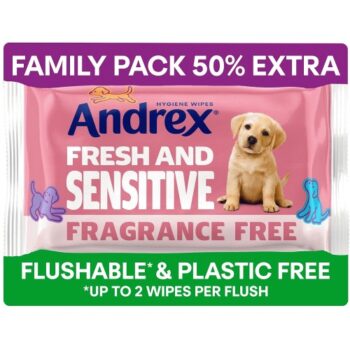 Andrex Fresh and Sensitive Flushable Hygiene Wipes 45 Wipes