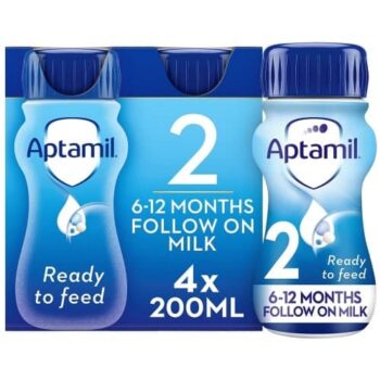 Aptamil 2 Follow On Formula Baby Milk Liquid 6-12 Months Multipack (4 x 200ml)