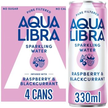 Aqua Libra Raspberry & Blackcurrant Sparkling Water (4 x 330ml)