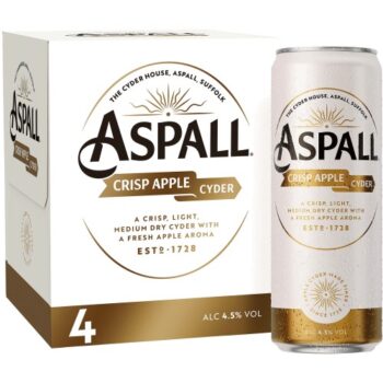 Aspall Crisp Apple Premium Cyder Can (4 x 330ml)