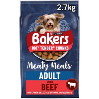 Bakers Meaty Meals Adult Beef Dry Dog Food (2.7kg)