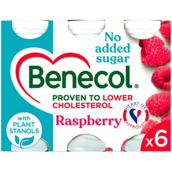 Benecol Raspberry NAS Yogurt Drink Cholesterol Lowering 6x67.5 (6 x 67.5g)