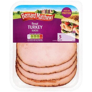 Bernard Matthews Sliced Turkey Ready-to-Eat Tender Turkey Slices for Sandwiches and Meals