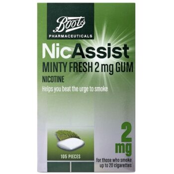Boots NicAssist Minty Fresh Gum Nicotine (105 x 2mg)