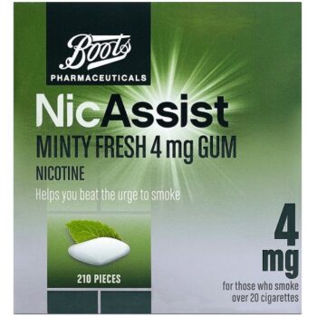 Boots Pharmaceuticals NicAssist Minty Fresh Gum (210 x 4mg)