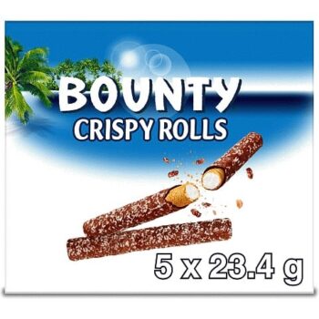 Bounty Milk Chocolate & Coconut Crispy Rolls Multipack Bars 5x23 (5 x 23.4g)