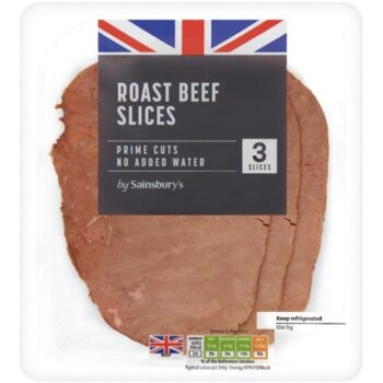 British Cooked Roast Beef Slices (3 x 85g)