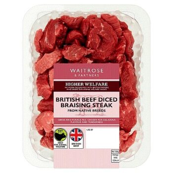 British Native Breed Diced Beef Braising Steak (400g)