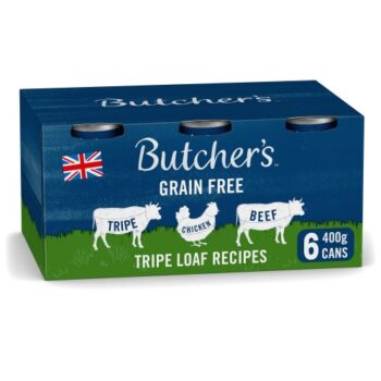 Butcher's Adult Grain Free Tripe Loaf Recipes Wet Dog Food Tins (6 x 400g)