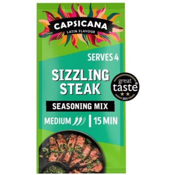 Capsicana Latin Flavour Argentinian Sizzling Steak Seasoning Mix Garlic & Paprika Medium Hot (28g)