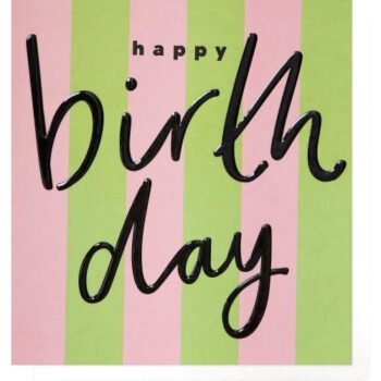 Caroline Gardner Lime & Pick Stripe Birthday Card