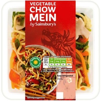 Chinese Vegetable Chow Mein Ready Meal Side for 2 (350g)
