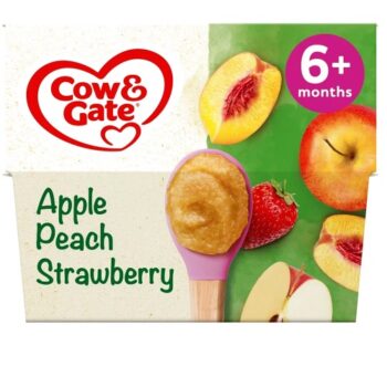 Cow & Gate Apple Peach & Strawberry Baby Food Fruit Pot 6 Months (4 x 100g)