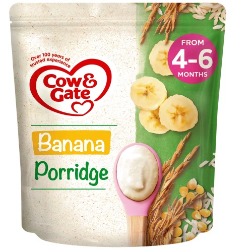 Cow & Gate Banana Porridge Baby Cereal 4-6+ Months (125g)
