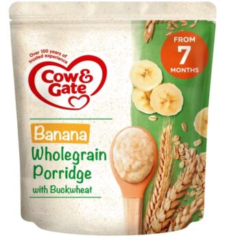 Cow & Gate Banana Wholegrain Porridge Baby Cereal 7+ Months with Buckwheat From Onwards (200g)