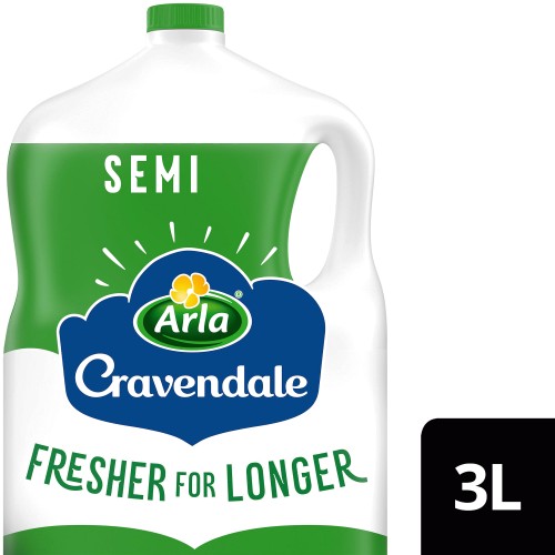Cravendale Filtered Fresh Semi Skimmed Milk Fresher for Longer (3 Litre)